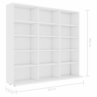 Cd-kast 102x23x89,5 cm bewerkt hout wit 6