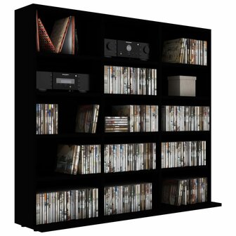 Cd-kast 102x23x89,5 cm bewerkt hout zwart 3