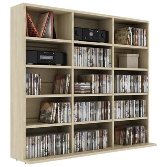 Cd-kast 102x23x89,5 cm bewerkt hout sonoma eikenkleurig 3