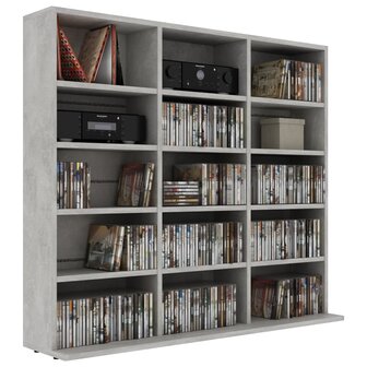Cd-kast 102x23x89,5 cm bewerkt hout betongrijs 3