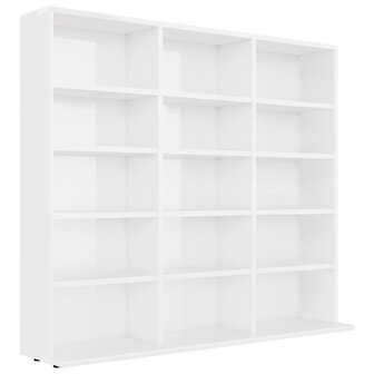 Cd-kast 102x23x89,5 cm bewerkt hout hoogglans wit 2