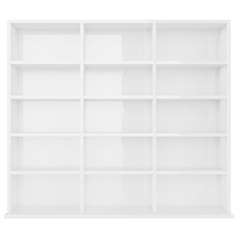 Cd-kast 102x23x89,5 cm bewerkt hout hoogglans wit 4