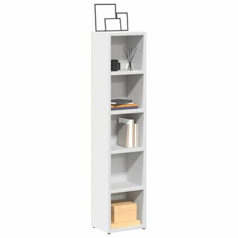 Cd-kasten 2 st 21x16x93,5 bewerkt hout wit 1