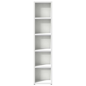 Cd-kasten 2 st 21x16x93,5 bewerkt hout wit 5
