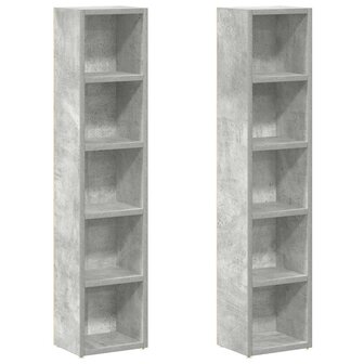 Cd-kasten 2 st 21x16x93,5 spaanplaat betongrijs 2