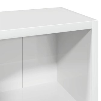 Cd-kasten 2 st 21x16x93,5 spaanplaat hoogglans wit 8
