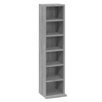 Cd-kast 21x20x88 cm bewerkt hout grijs sonoma eikenkleurig 2