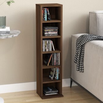 Cd-kast 21x20x88 cm bewerkt hout bruin eikenkleur 1