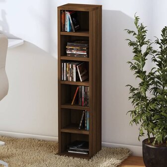 Cd-kast 21x20x88 cm bewerkt hout bruin eikenkleur 3