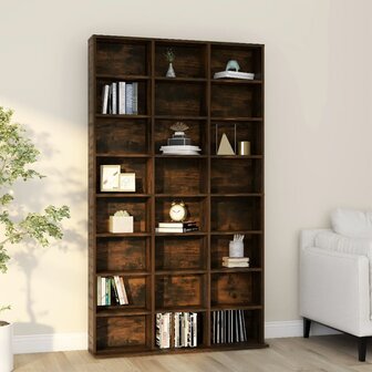 Cd-kast 102x23x177,5 cm bewerkt hout gerookt eikenkleurig 1