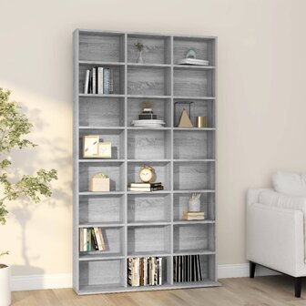 Cd-kast 102x23x177,5 cm bewerkt hout grijs sonoma eikenkleurig 1