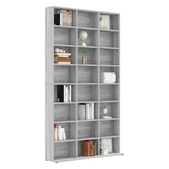 Cd-kast 102x23x177,5 cm bewerkt hout grijs sonoma eikenkleurig 5