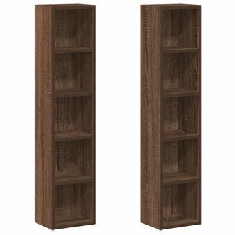 CD-kasten 2 st 21x16x93,5 bewerkt hout bruin eikenkleur 2
