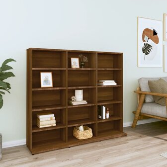 Cd-kast 102x23x89,5 cm bewerkt hout bruin eikenkleur 1
