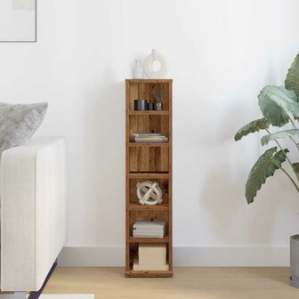 Cd-kast 21x20x88 cm bewerkt hout oud houtkleurig 3