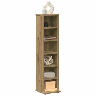 Cd-kast 21x20x88 cm bewerkt hout artisanaal eikenkleurig 1