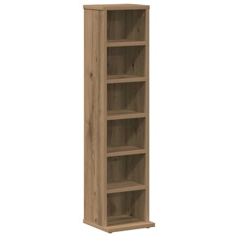 Cd-kast 21x20x88 cm bewerkt hout artisanaal eikenkleurig 2