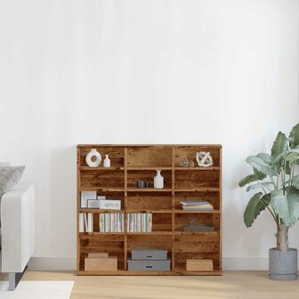 Cd-kast 100x23x89,5 cm bewerkt hout oud houtkleurig 3