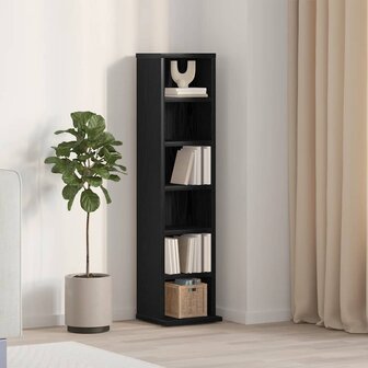 CD-kast 21x20x88 cm spaanplaat zwart eikenkleurig 1