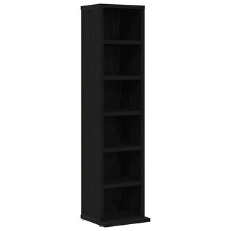 CD-kast 21x20x88 cm spaanplaat zwart eikenkleurig 2