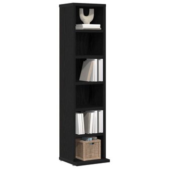 CD-kast 21x20x88 cm spaanplaat zwart eikenkleurig 4
