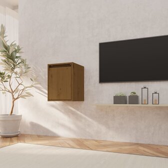 Wandkast 30x30x40 cm massief grenenhout honingbruin 3
