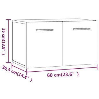 Wandkast 60x36,5x35 cm bewerkt hout gerookt eikenkleurig 9