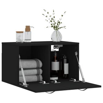Wandkast 60x36,5x35 cm bewerkt hout zwart 4