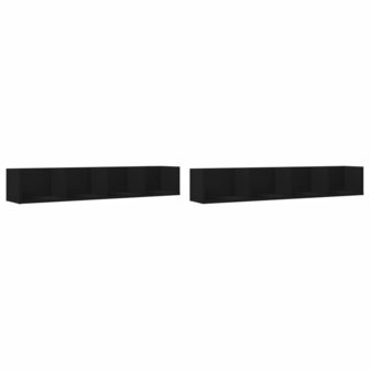 Wandkasten 2 st 99x18x16,5 cm bewerkt hout zwart 2