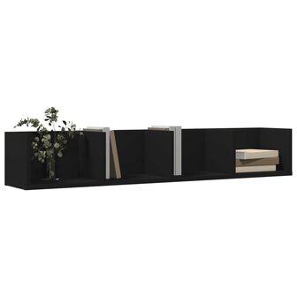 Wandkasten 2 st 99x18x16,5 cm bewerkt hout zwart 4