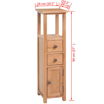 Hoekkast 26x26x94 cm massief eikenhout 6