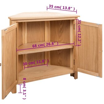 Hoekkast 80x33,5x78 cm massief eikenhout 9