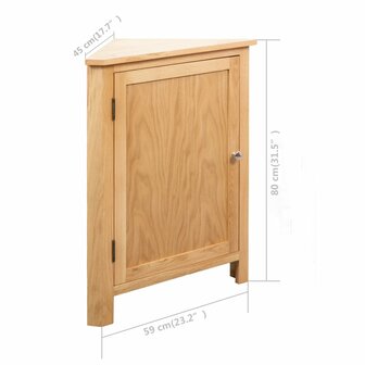 Hoekkast 59x45x80 cm massief eikenhout 8