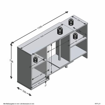 FMD Hoekkast modulair met open schap wit 4