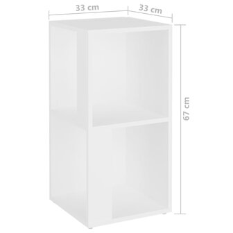 Hoekkast 33x33x67 cm bewerkt hout wit 7