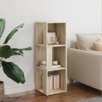 Hoekkast 33x33x100 cm bewerkt hout sonoma eikenkleurig 3