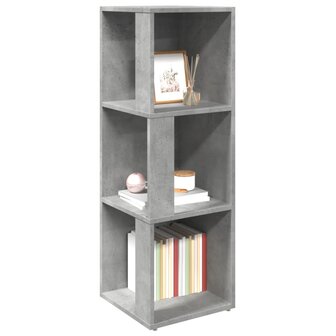 Hoekkast 33x33x100 cm bewerkt hout betongrijs 4