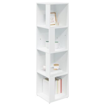 Hoekkast 33x33x132 cm bewerkt hout wit 4