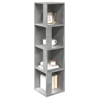 Hoekkast 33x33x132 cm bewerkt hout betongrijs 4
