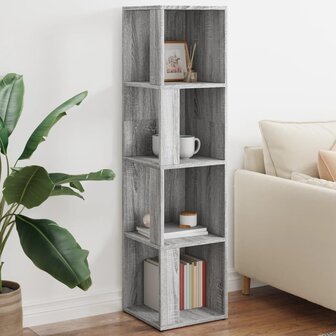 Hoekkast 33x33x132 cm bewerkt hout grijs sonoma eikenkleurig 1