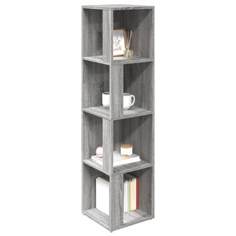Hoekkast 33x33x132 cm bewerkt hout grijs sonoma eikenkleurig 6
