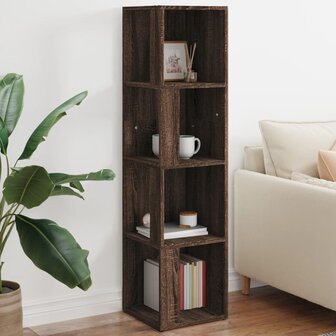 Hoekkast 33x33x132 cm bewerkt hout bruin eikenkleur 1