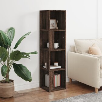Hoekkast 33x33x132 cm bewerkt hout bruin eikenkleur 5
