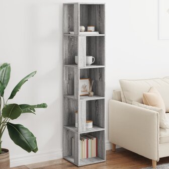Hoekkast 33x33x164,5 cm bewerkt hout grijs sonoma eikenkleurig 1