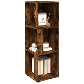 Hoekkast 33x33x100 cm bewerkt hout gerookt eikenkleurig 4