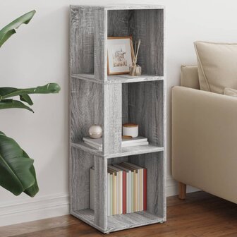 Hoekkast 33x33x100 cm bewerkt hout grijs sonoma eikenkleurig 1