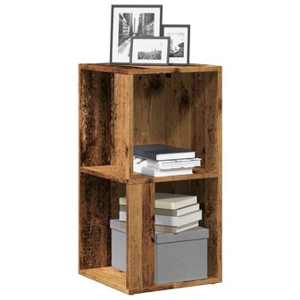 Hoekkast 33x33x67 cm bewerkt hout oud houtkleurig 1