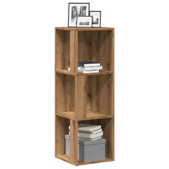 Hoekkast 33x33x100 cm bewerkt hout artisanaal eikenkleur 1