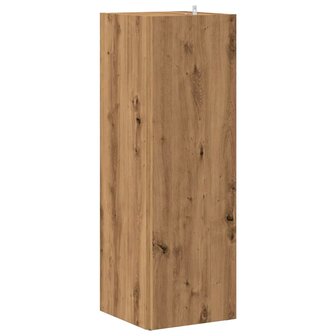Hoekkast 33x33x100 cm bewerkt hout artisanaal eikenkleur 6