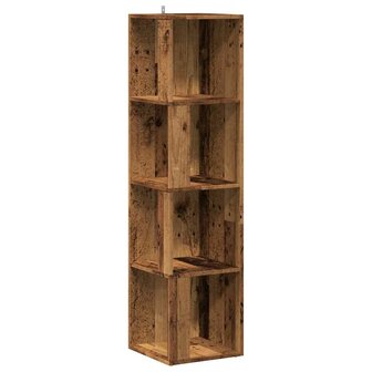 Hoekkast 33x33x132 cm bewerkt hout oud houtkleurig 2